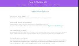 
							         FAQ – Parag B. Thakkar MD SC								  
							    