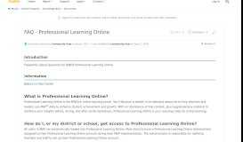 
							         FAQ - Professional Learning Online | NWEA Connection								  
							    