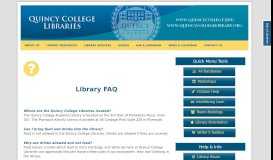 
							         FAQ – Quincy College Libraries								  
							    