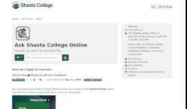 
							         FAQ | SC Online | Shasta College								  
							    