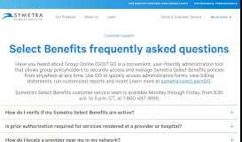 
							         FAQ - Select Benefits - Individuals and Families - Symetra								  
							    