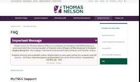 
							         FAQ | Thomas Nelson Community College - TNCC.edu								  
							    