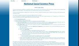 
							         FAQ/Login Help - National Social Science Press								  
							    