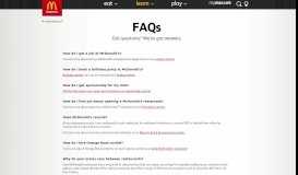 
							         FAQ's | About Macca's | McDonald's AU								  
							    