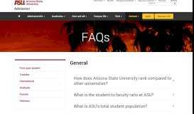 
							         FAQs | Admission | ASU - Arizona State University Admission								  
							    