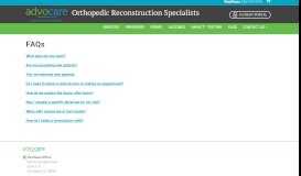 
							         FAQs | Advocare Orthopedic Reconstruction Specialists								  
							    