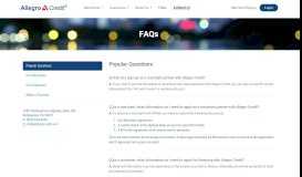 
							         FAQs - Allegro Credit®								  
							    