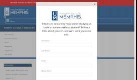 
							         FAQs: Answers - Parent & Family Services - The University of Memphis								  
							    