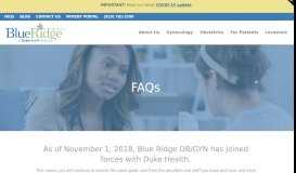 
							         FAQs - Blue Ridge OB/GYN Associates								  
							    