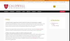 
							         FAQs - Caldwell University, New Jersey								  
							    