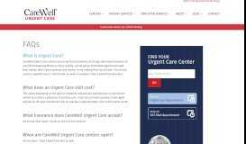 
							         FAQs | CareWell Urgent Care								  
							    
