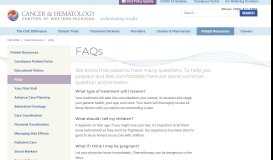 
							         FAQs - CHCWM - Cancer & Hematology Centers of West Michigan								  
							    