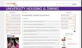 
							         FAQs | Clemson Home - Clemson Housing & Dining								  
							    