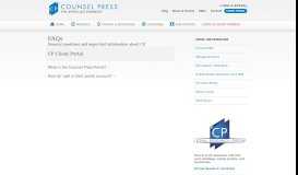 
							         FAQs | CP Client Portal - Counsel Press								  
							    