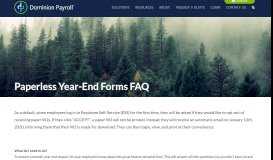 
							         FAQs - Electronic Delivery of Year End Tax Forms | Dominion Payroll								  
							    