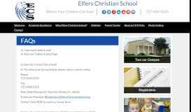 
							         FAQs | Elfers Christian School								  
							    