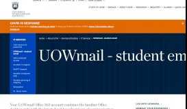 
							         FAQs - Email for students: UOWmail @ UOW								  
							    