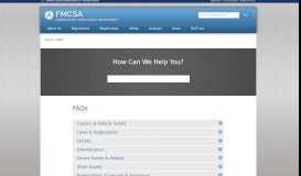 
							         FAQs - | Federal Motor Carrier Safety Administration - US Department ...								  
							    