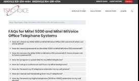 
							         FAQs for Mitel 5000 and Mitel MiVoice Office Telephone Systems								  
							    