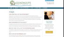 
							         FAQs | Guadalupe Family Health								  
							    