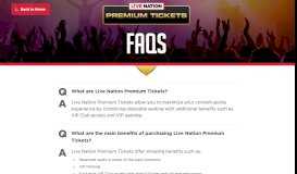 
							         FAQs - Live Nation Premium Tickets								  
							    