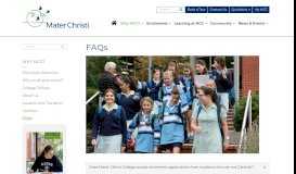
							         FAQs | Mater Christi College - Belgrave								  
							    