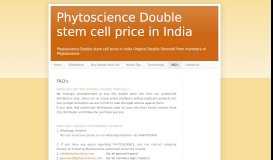 
							         FAQ's - Phytoscience Double stem cell price in India								  
							    