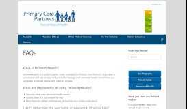 
							         FAQs - Primary Care Partners								  
							    