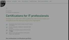 
							         FAQs | Professionals | BCS Certifications								  
							    