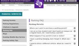 
							         FAQs | Quick Links | Parking | SFASU								  
							    