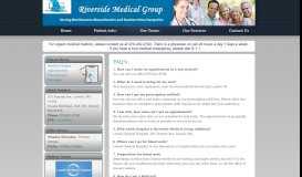 
							         FAQs | Riverside Medical Group								  
							    