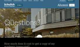 
							         FAQs | Schulich School of Business								  
							    