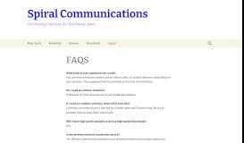 
							         FAQS | Spiral Communications								  
							    