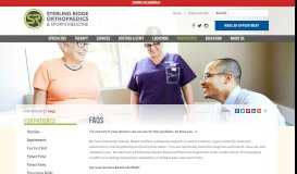 
							         FAQs - Sterling Ridge Orthopaedics & Sports Medicine								  
							    
