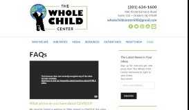 
							         FAQs - The Whole Child Center								  
							    