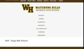 
							         FAQs - Watchung Hills Regional High School								  
							    
