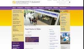 
							         Fast Facts & FAQs - University at Albany-SUNY								  
							    