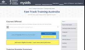 
							         Fast Track Training Australia - 52215 - MySkills								  
							    
