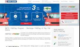 
							         FASTag Electronic Toll Collection - Pay Highway Toll Online | HDFC ...								  
							    
