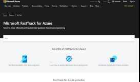 
							         FastTrack for Azure – Benefits and FAQ | Microsoft Azure								  
							    