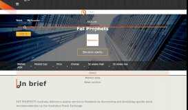 
							         Fat Prophets (ASX:FAT) Share Price | RNS News, Quotes ...								  
							    