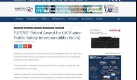 
							         FATPOT Patent Award for CADfusion Public Safety ...								  
							    