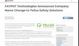 
							         FATPOT Technologies Announces Company Name Change ...								  
							    