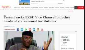 
							         Fayemi sacks EKSU Vice Chancellor, other heads of state-owned ...								  
							    