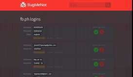 
							         fb.ph passwords - BugMeNot								  
							    