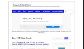 
							         FCE Eha-Amufu - Current School News								  
							    
