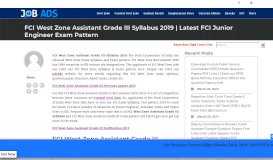 
							         FCI west zone Assistant Grade III syllabus 2019 - FCI steno, Typist ...								  
							    