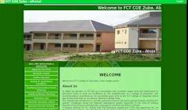 
							         FCT College of Education, Zuba - Abuja								  
							    