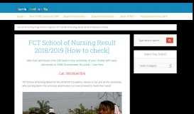 
							         FCT School of Nursing Result 2018/2019 [How to check]								  
							    