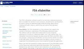 
							         FDA eSubmitter | FDA								  
							    